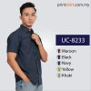 Men’s short sleeve corporate uniform shirt in a crisp, tailored fit for a modern office appearance.