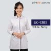 UC-9203 Professional women’s corporate shirt featuring a contoured, slim-fit design for a modern office look.