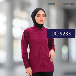 Premium ladies' long sleeve corporate blouse in various colors.